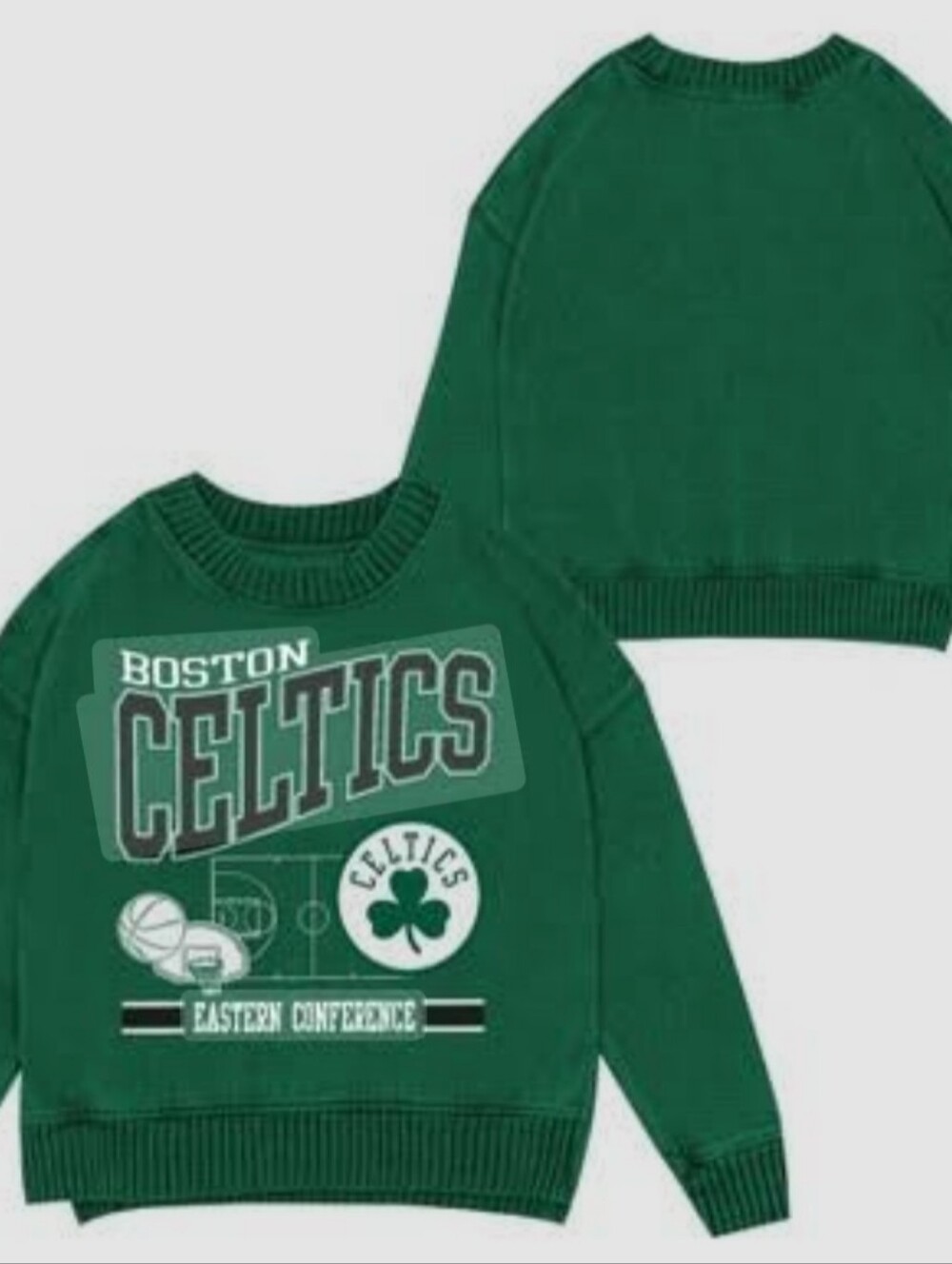 Authentic Boston Celtics Crewneck Eastern Conference Sweater in Size Large NWT